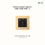Avoir Gold Rocker Toggle Switch Brass Lever Switch Home Accessories Cat6 Type C EU Sockets And Switches 220V Push Button 86 Type