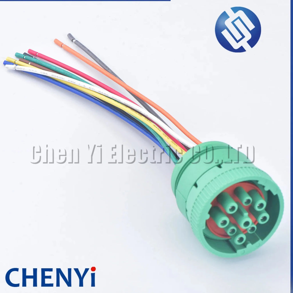 Green 9 Pin auto waterproof connector Diagnosctic Tool circular Wire Harness plug pigtail HD16-9-1939S-P080 HD10-9-1939P-P080