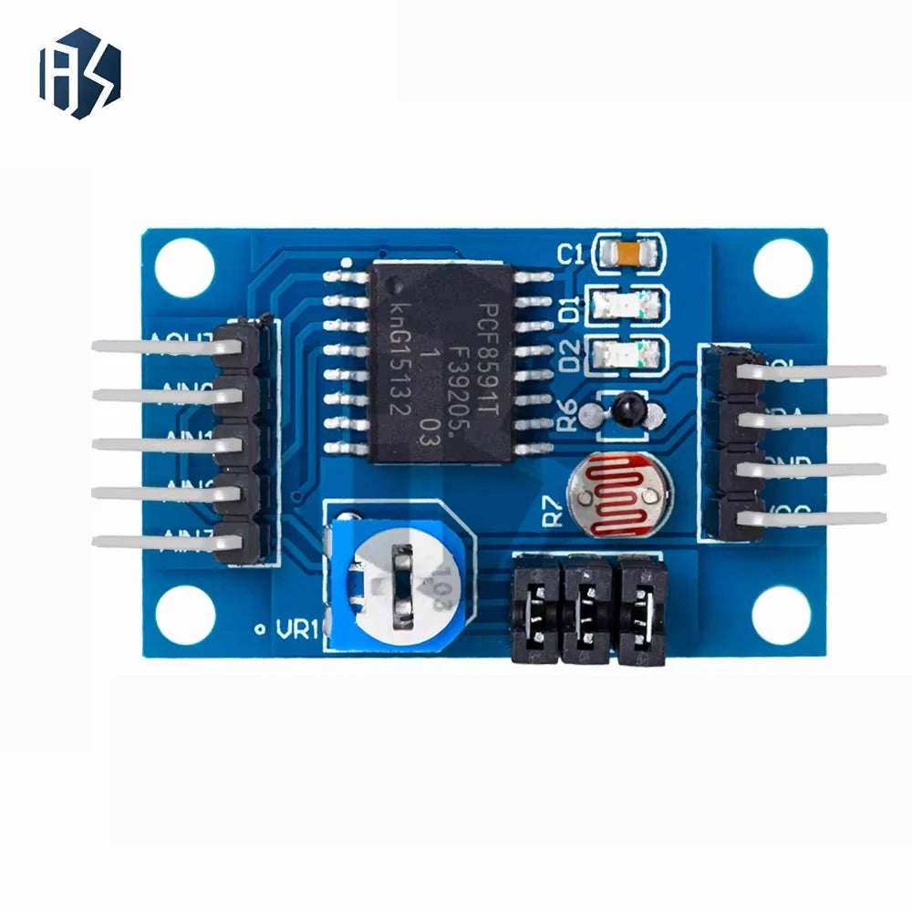 ‌PCF8591 ADC/DAC Converter Module – 8-Bit I2C Interface with Analog Inputs for Light/Temperature Sensor