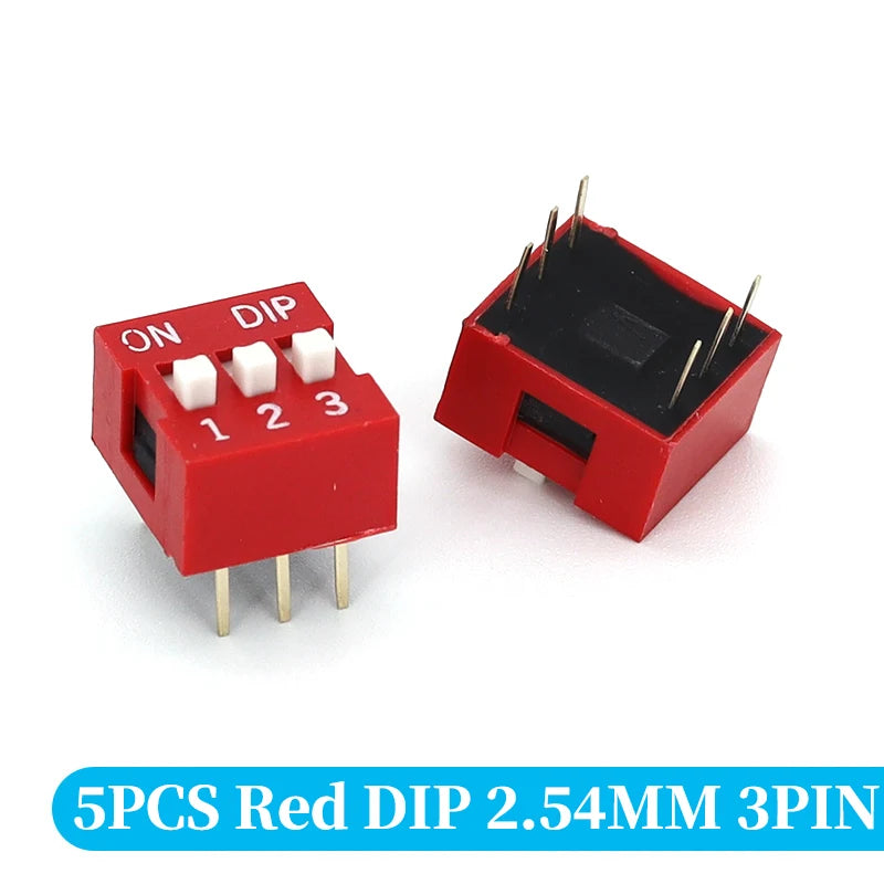 5PCS Slide Type Switch Module 1 2 3 4 5 6 7 8 10PIN /1.27/2.54mm Position Way DIP/SMD Pitch Toggle Switch Blue Snap Switch Dial