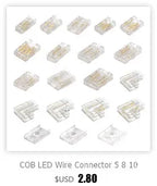COB LED Wire Connector 5 8 10mm Connection Solderless Mini Buckle FCOB RGB CCT LED Strip Lights 2 3 4 Pin No Dark Area Connector