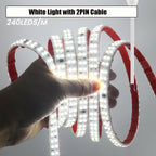 AC 220V LED Strip Waterproof 240Leds/M 3000K 4000K 6000K Home Decor Self Adhesive Tape Chain Light Flexible Ribbon Strip