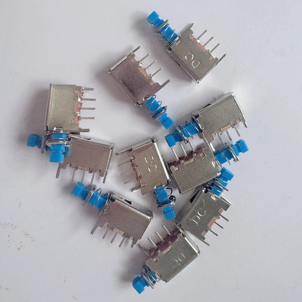 5PCS Spring Switch 22x5x8mm Reed Switch Latching Self-locking Plastic Push Button Switch 3Pin DIP PS-004