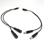 1 Female To 2 Male and 1 Male To 2 Female Plug Jack Splitter Connector Supply DC Power Cable For CCTV Camera LED Strip