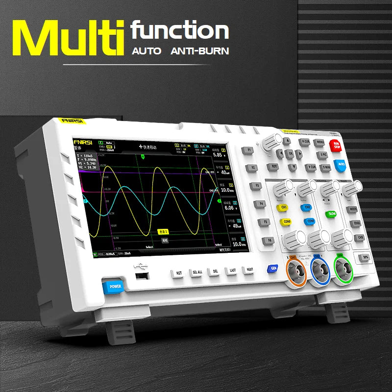 FNIRSI-1014D 1013D TC3 Oscilloscope 3-in-1 Dual Channel Input Signal Generator 100MHz * 2 Analog Bandwidth 1GSA/s Sampling Rate