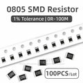 100pcs 0805 SMD resistor 0R ~ 10M 1/8W 0 1 10 100 150 220 330 ohm 1K 2.2K 10K 100K 0R 1R 3.3R 5.6R 100R 150R 220R 330R 1M 10M