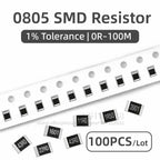 100pcs 0805 SMD resistor 0R ~ 10M 1/8W 0 1 10 100 150 220 330 ohm 1K 2.2K 10K 100K 0R 1R 3.3R 5.6R 100R 150R 220R 330R 1M 10M