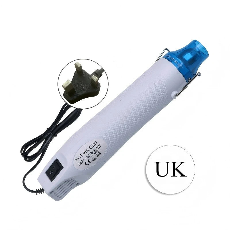 Mini Heat Gun 220V Portable Hot Air Tool for Embossing Shrink Film Label Removal Phone Case Repair and DIY Crafting