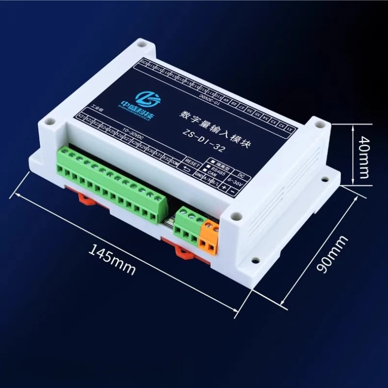 CAN WIFI Digital IO Ethernet Expansion Module Control Board RS485/232 ZS-DI-16 Isolated PNP NPN MODBUS RTU Module