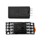 H3Y-4 AC 220V DC 12V DC 24V Time Relay Cycle Time Control Delayer power on delay device Digital Display With Base Power Supply
