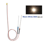 Evemodel 10pcs Pre-wired 0402 0603 0805 SMD LED Lights 50cm Wire with Resistor for 12V AC DC Bright Warm Red Blue Green Yellow