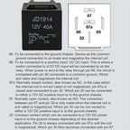 #47Q Relay ,10 Pack 30/40 AMP Waterproof 5-Pin 12V Relay Switch (Black)