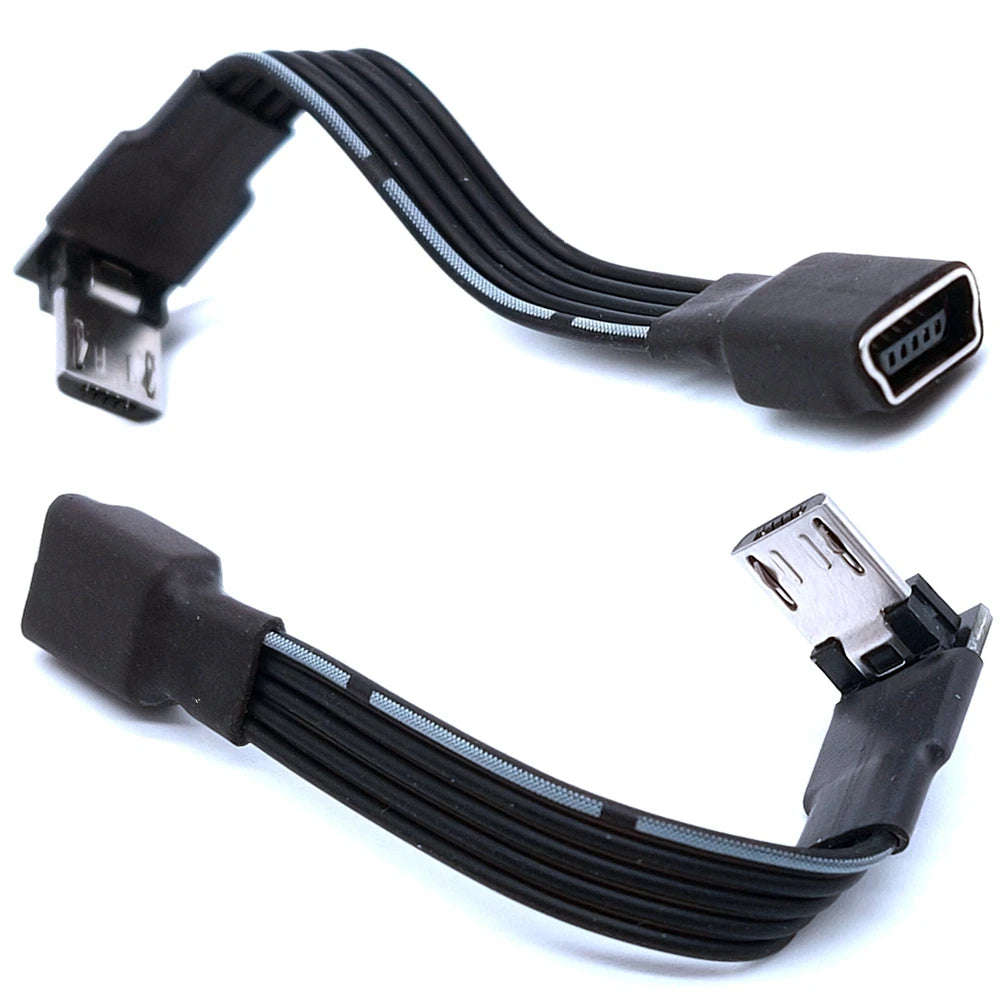 0.1M0.2M0.5M1M mini USB female to micro revolving connector, dash cam adapter cable, T-shaped port to Android navigation extensi