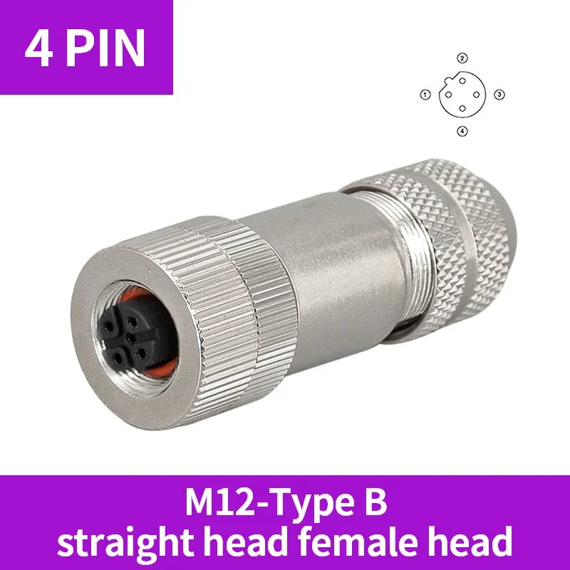 5/10/20 Pcs M12 4/5/6/8/12/17 Pin Shielded Sensor Connector Male Female Metal Assembly Aviation Plug