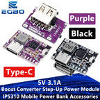 Type-C USB 5V 3.1A Boost Converter Step-Up Power Module IP5310 Mobile Power Bank Accessories With Switch LED Indicator