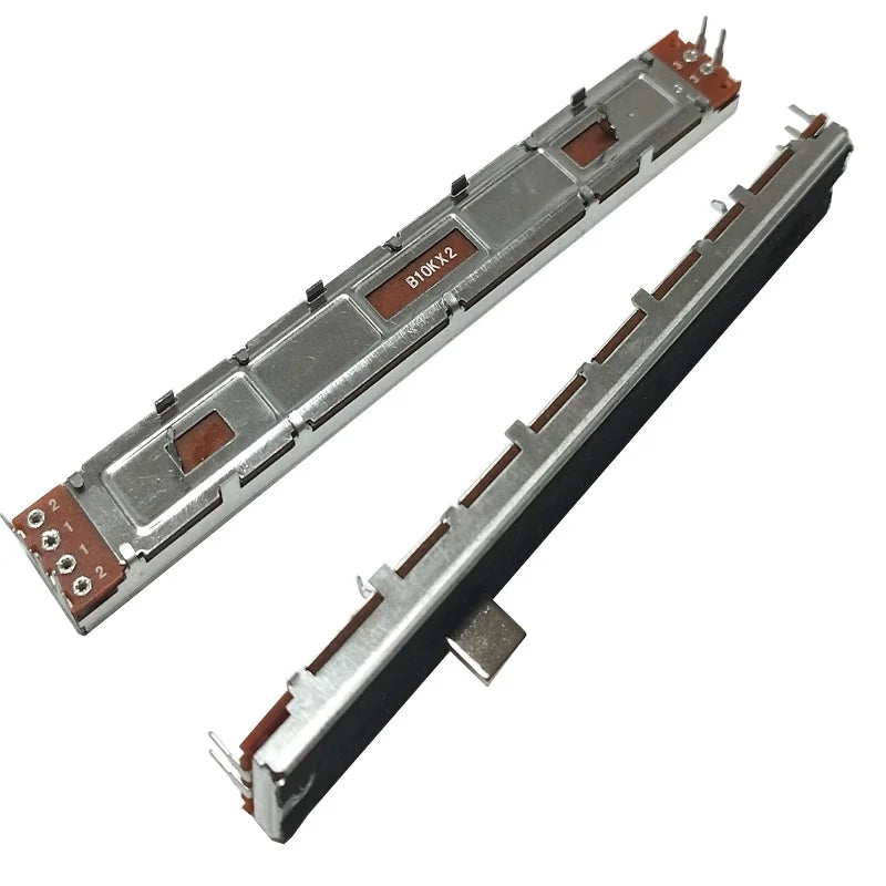 1PCS 128mm long SC-1009G mixer fader / dual straight sliding potentiometer B10Kx2 / handle length 8MMB / travel 100mm