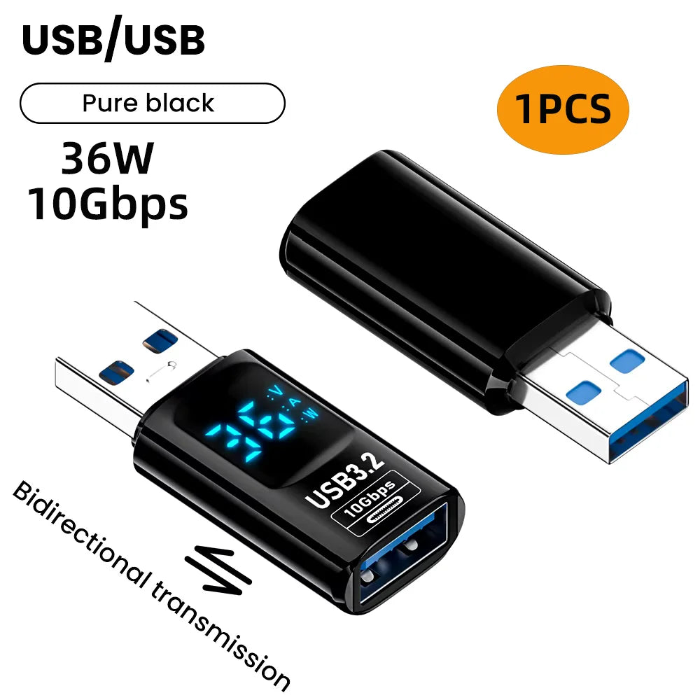 NNBILI USB 3.2 Digital Display Adapter 10Gbps USB Male TO USB Female Converter Fast Charging Data USB C Adapter For PC Laptop