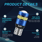2PCS T10 W5W LED CANBUS No Error 750Lm Super Bright Car Side Interior Lights 194 168 3030 SMD Auto Bulb White Amber Red 12V