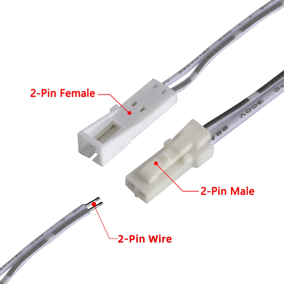 2m DuPont Connector Cable 2 Pin Port Male Female Connection Line Cabinets Wardrobe Power LED Strip Lights Extension Docking Wire