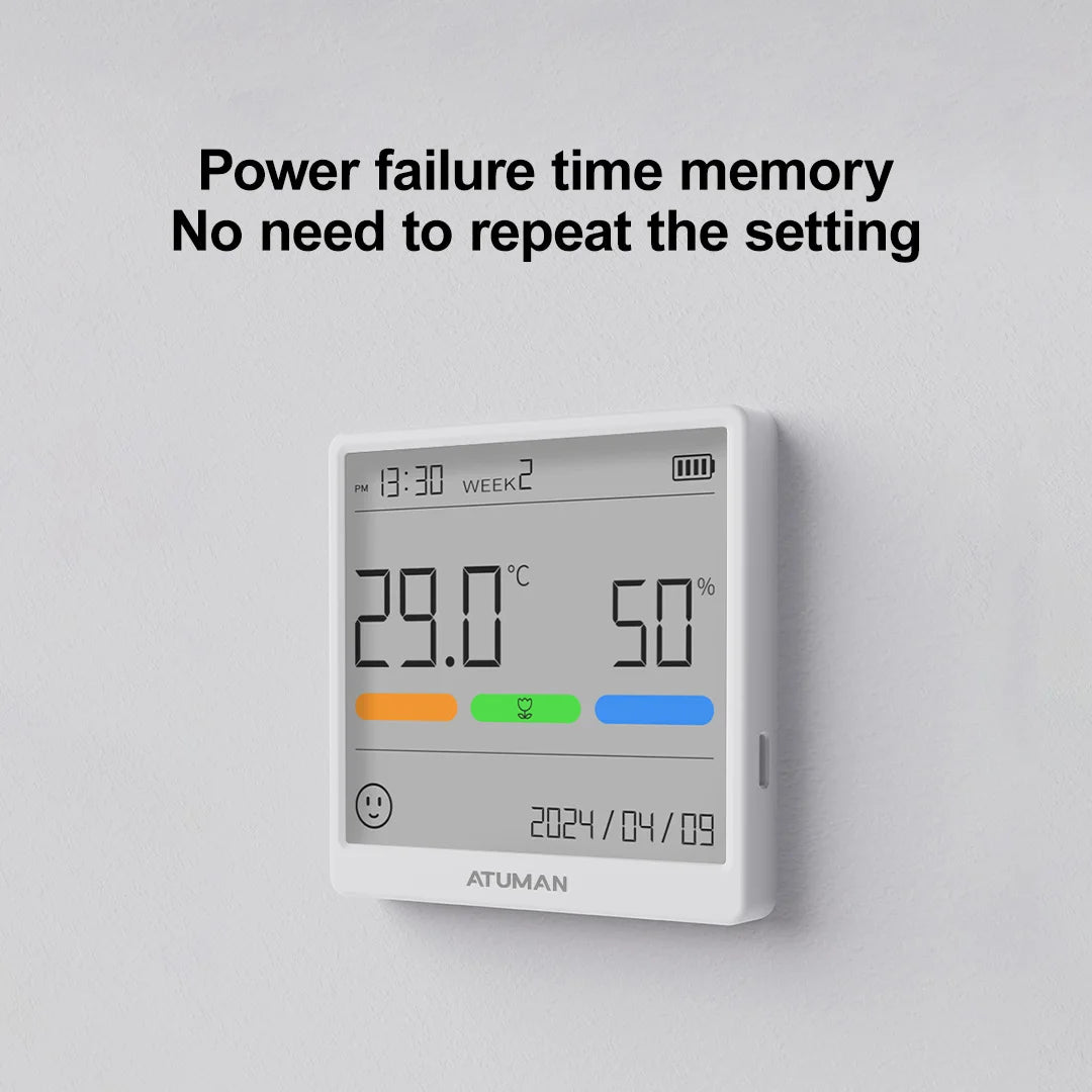 Duka THSE Temperature Humidity Meter Indoor Clock High-precision Digital Weather Stations Sensor for Home Type-C Rechargeable