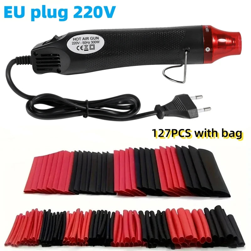 127/164/328/560Pcs Heat Shrink Tubing Kit or only EU US 110V 220V  Hot Air Gun or Heat Gun with 2:1 Heat Shrink Tubes