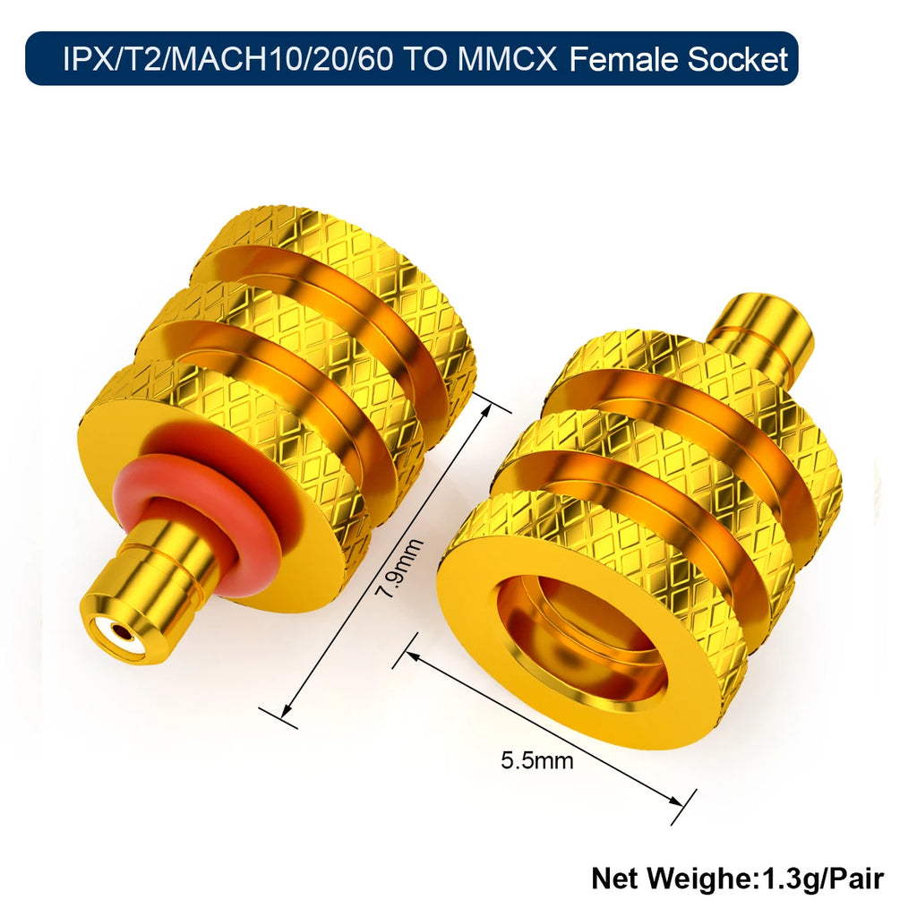 QYFANG Golden Wheel 0.78 Ear/IE300/IE900/IPX/A2DC/IE400 to MMCX Female Base Adapter