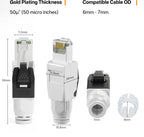 BYXGD Cat6A Tool-Free RJ45 Connector No-Crimp Reusable Ethernet Plug for Network Quick-Connect Easy Install Buy 3+ Get Free Gift