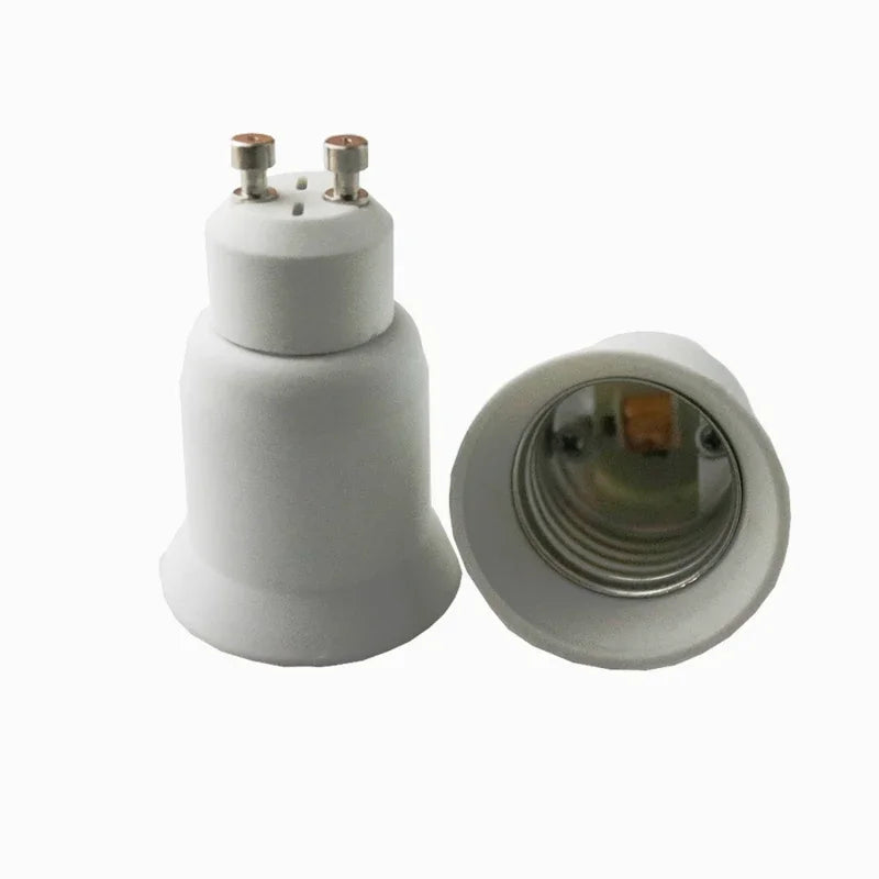 2PCS GU10 To E26 E27 CFL LED Lamp Holder Adapter PBT Housing Gu10 2P Standard Medium Edison Screw Bulb Light Socket Converter