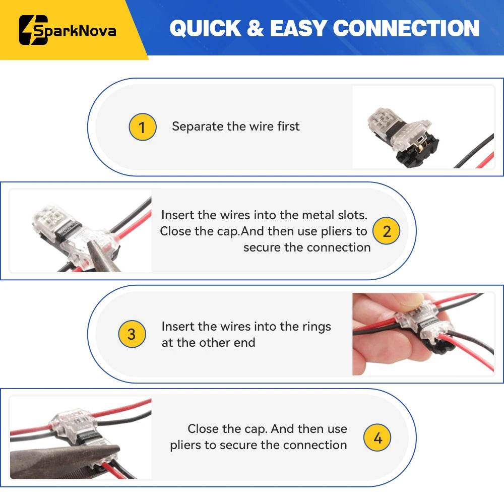 5/10PCS T Tap 2 Pin T2 Quick Splice Connector No Strip No Solder Wire Cable Terminal Automotive Electrical Joiner for Car Truck