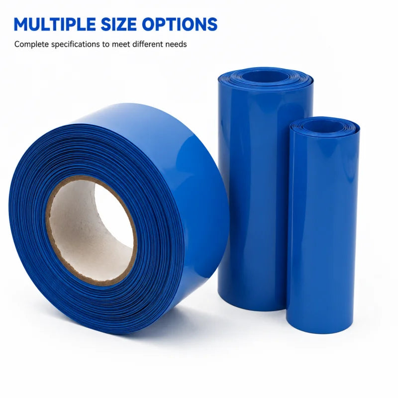 Blue PVC Heat Shrink Tube, Suitable for Insulation Film Winding of 18650 Lithium Batteries, 30mm - 300mm Lithium Battery Protect