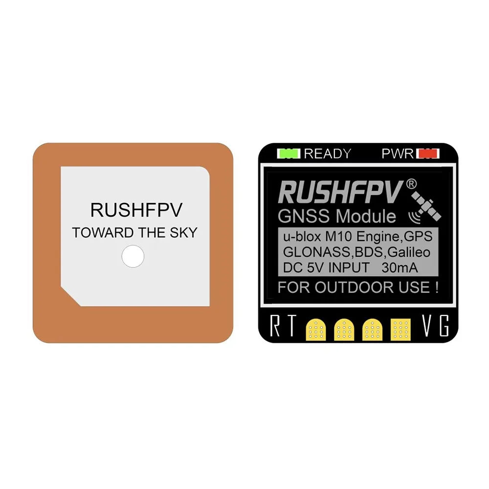 RUSHFPV GNSS Pro Mini Micro M10 GPS Module 10HZ Rate Built-in Ceramic Antenna for RC FPV Freestyle Drone DIY Parts