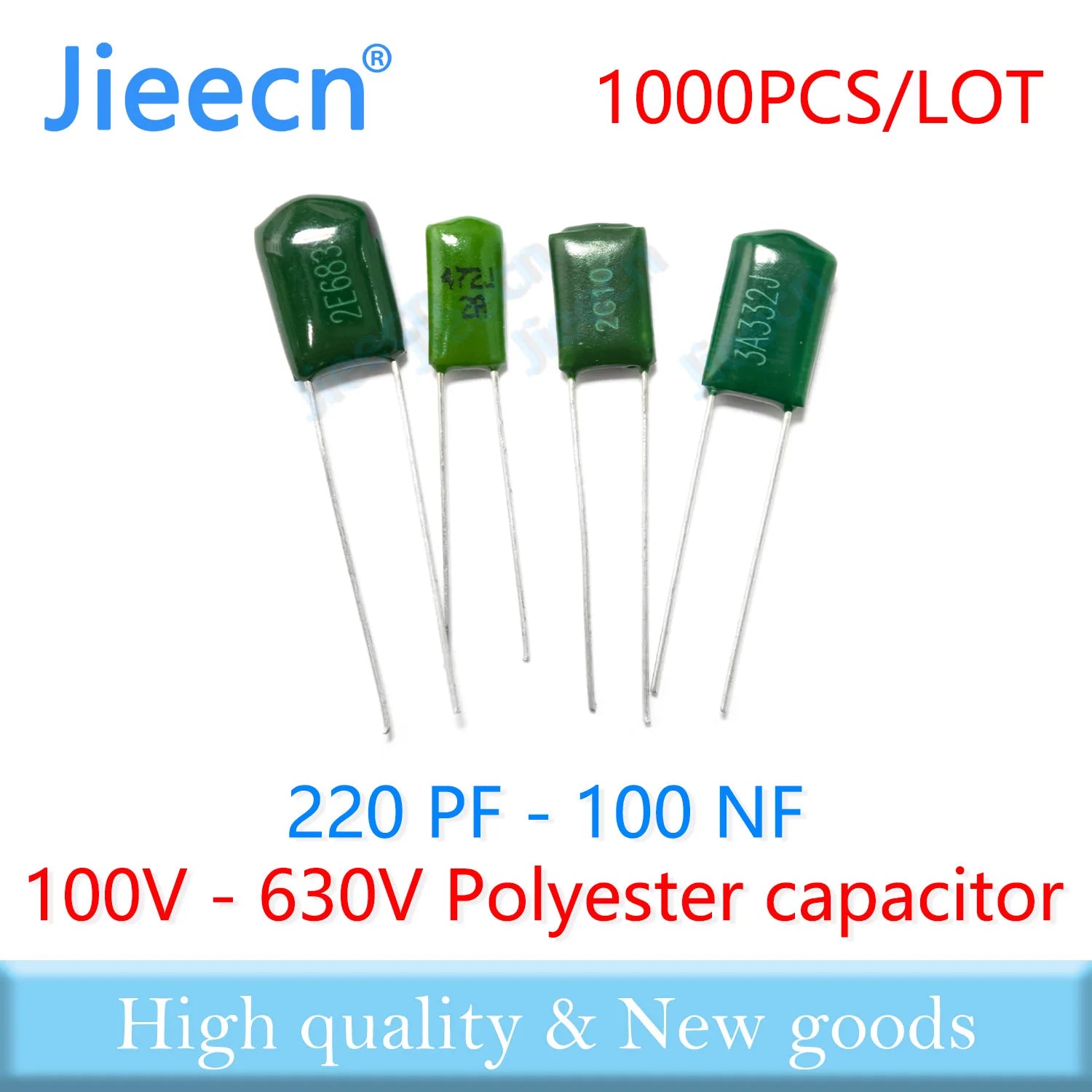 Polyester film capacitor 100V 250V 400V 630V 1000V 220 PF - 47 NF 330PF 470PF 560PF 680PF 820PF 1NF 2NF 10NF 27NF 33NF 39NF