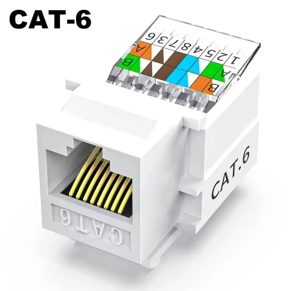 UTP Network Connector Cat5e Cat6 RJ45 Ethernet Module Tool-Less White Module Coupler Coupler Socket