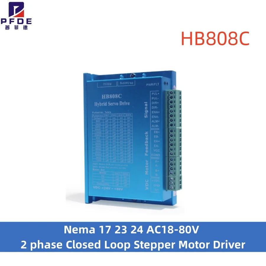 Nema 23  Closed Loop Stepper Motor Kit DSP Easy Servo 3Nm /428 oz.in 1000 Line 4.2A 24-80V DC Driver HB808C CNC DC Motor 57mm