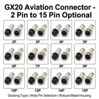 GX20 Docking Type Aviation Plug Socket 2 Pin to 15 Pin Male Female Butt Joint Circular Connector Inline Cable Wire Connector
