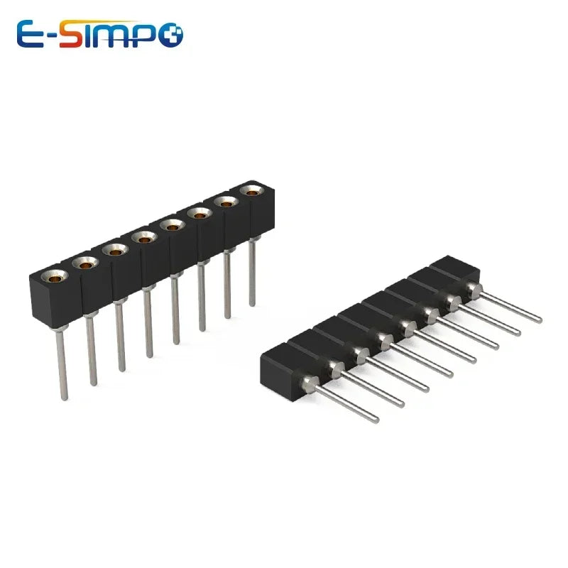 10pcs 2.54mm L7.43/9.7/11.75/17.8mm Round Single Row 1x40Pin Hole Breakable PCB IC Crystal Transistor Female Pin Header Socket