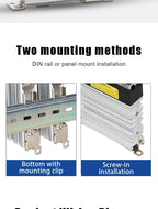 Slim DIN Rail Mount Single Phase Solid State Relay SSR Relay Module with Heatsink 10A 25A 40A