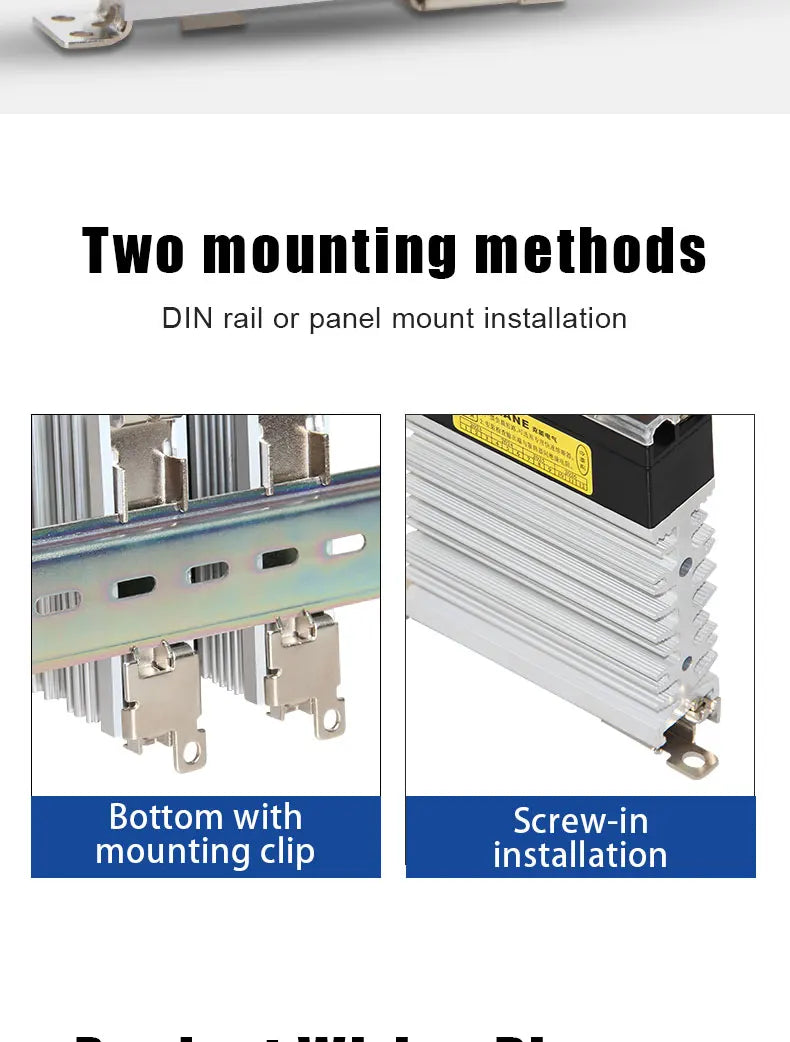 Slim DIN Rail Mount Single Phase Solid State Relay SSR Relay Module with Heatsink 10A 25A 40A