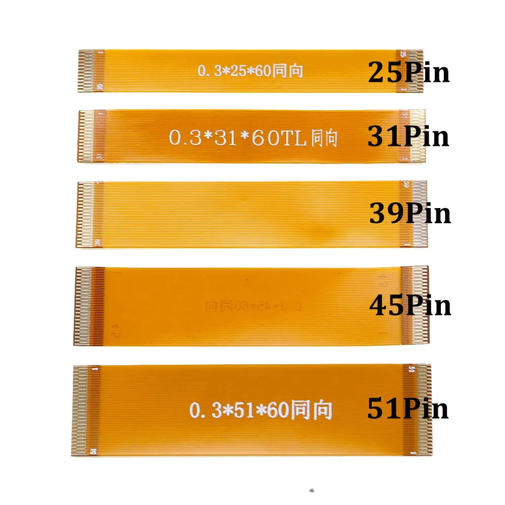 YUXI 1PCS 25 31 39 45 51 Pin 0.3mm Pitch Extension Board Connector Adapter with FFC FPC Flexible Flat Cable Length 60mm