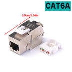 Metal Cat7 6 Cat6A Keystone Jack Connector Module RJ45 Shielded Network Cable Conector For Networking Wire Ethernet Lan Cable