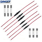 5PCS 5*20mm 6*30mm Glass Fuse Holder Screw Type 5X20mm with 22AWG Wire Cable 250V 5X20MM Glass Fuse Tube Fuse Casing