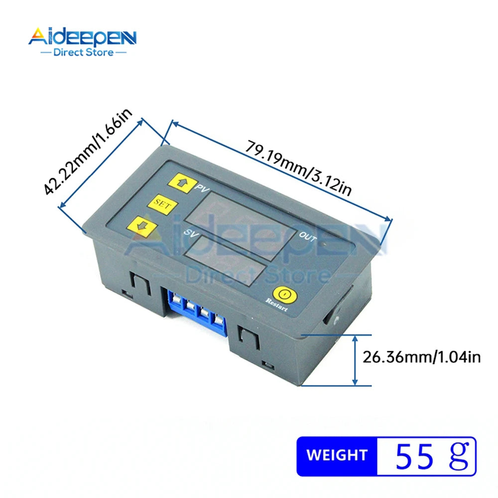 T3230 AC 110-220V DC 12V 24V Digital Delay Relay LED Display Cycle Timer Control Switch Adjustable Timing Delay Relay Switch