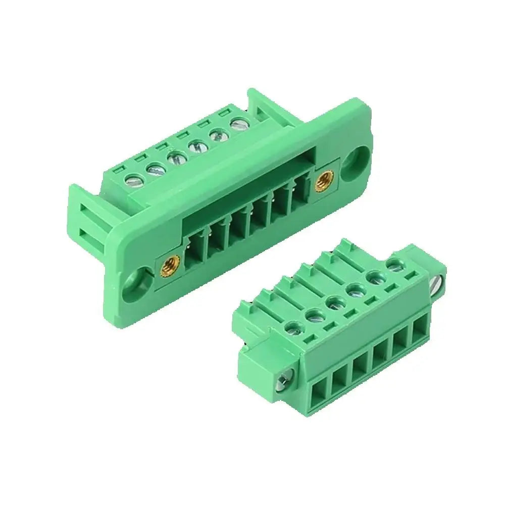 1sets 3.81mm Terminal Block Through-wall Welding-free Plug-in Type 2P/3P/4P/5P/6P/8P/10P/12P/16P 3.81mm with Flange Fixed Panel