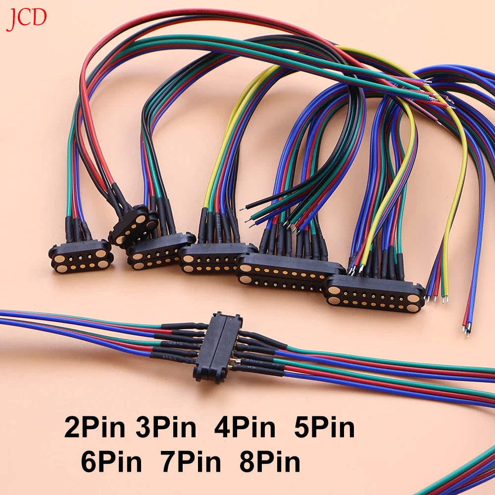 1Set 2.5/2.54 MM Pitch Spring Loaded Male Female 2P 3 4 5 6 7 8  Pole Through Holes PCB BTB Connector 2A DC Magnetic Pogo Pin