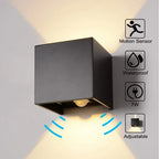 Motion Sensor Outdoor LED Wall Light LED Wall Sconce Square Waterproof IP65 Porch Garden Wall Lamp Exterior Lighting Fixture