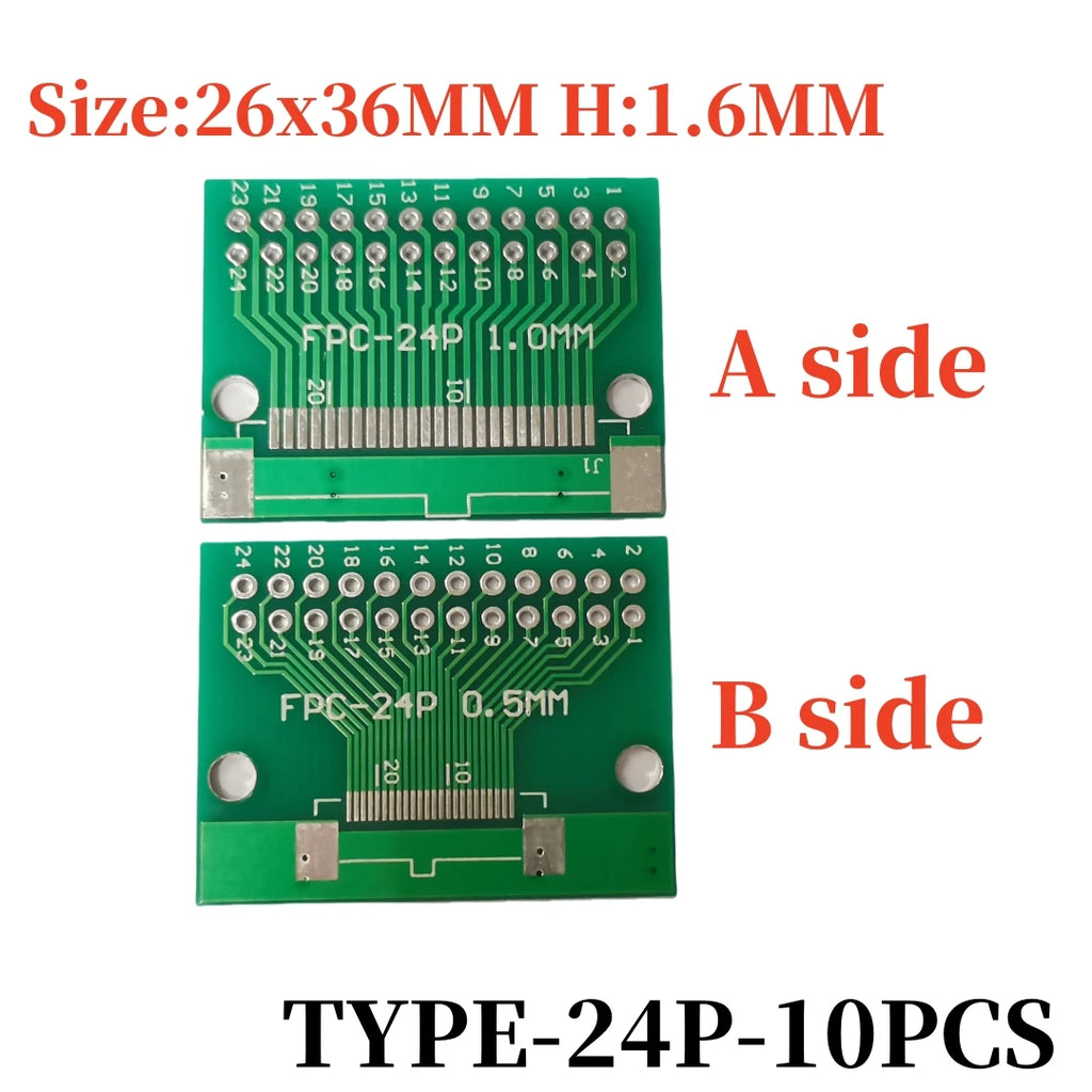 10PCS FFC/FPC Adapter Plate 0.5 to 2.54MM 4P/6P/8P/10P/12P/14P/15P/16P/20P/24P/26P/30P/32P/34P/36P/40P/45P/50P/52P/60P/80P/96P
