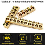 Grounding Bars Copper Wire Connector Multi-specification With Hole Screw Brass Connection Row Zero Ground Terminal Electrical