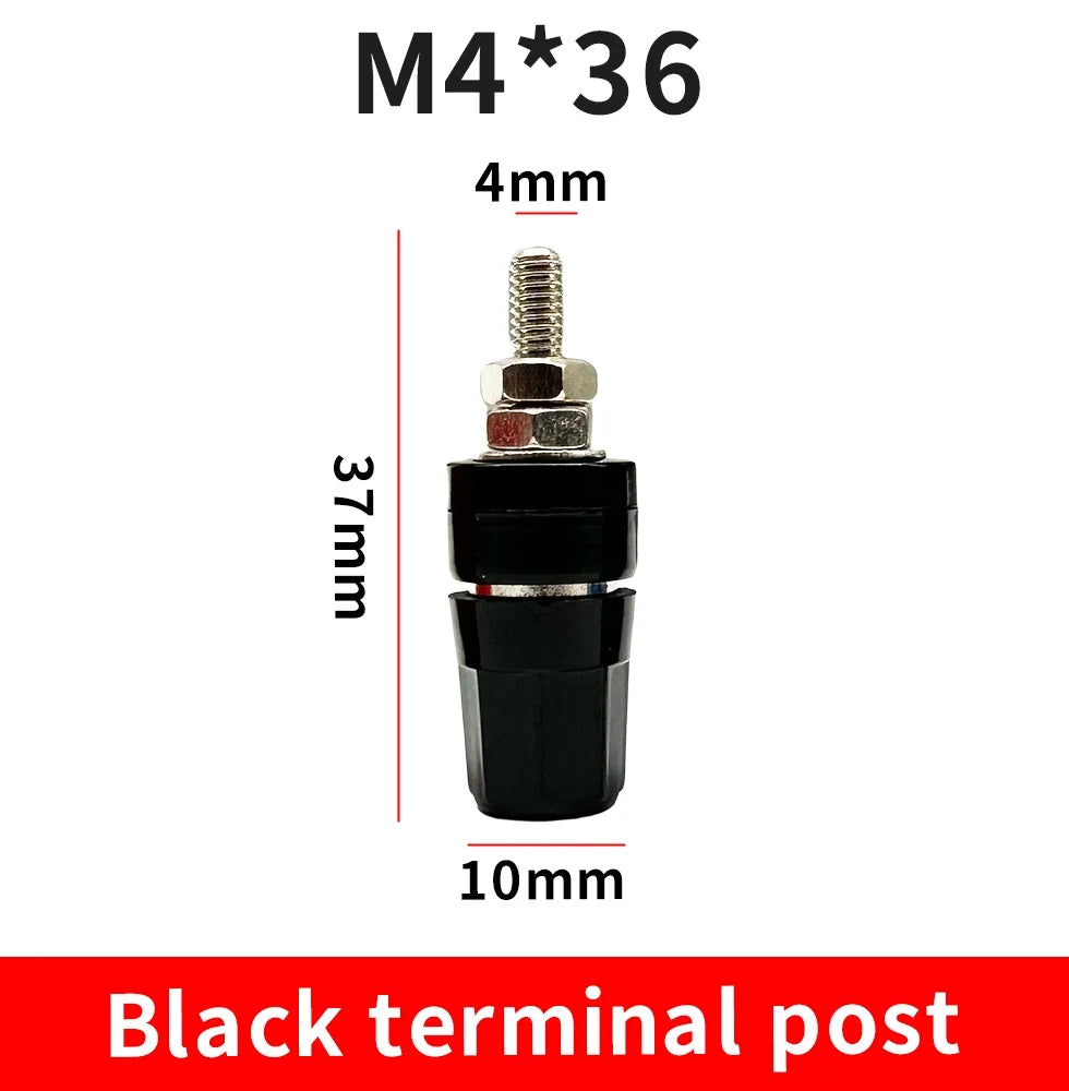 1PCS/5PCS M4X36 Pure Copper Terminal 4mm Banana Jack Socket 20A Binding Post Banana Plug Connector
