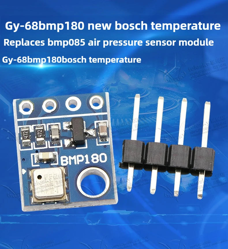 1PCS GY-68 BMP180 High-Precision Digital Pressure and Temperature Sensor Module Compatible with BMP085 for Arduino ESP32