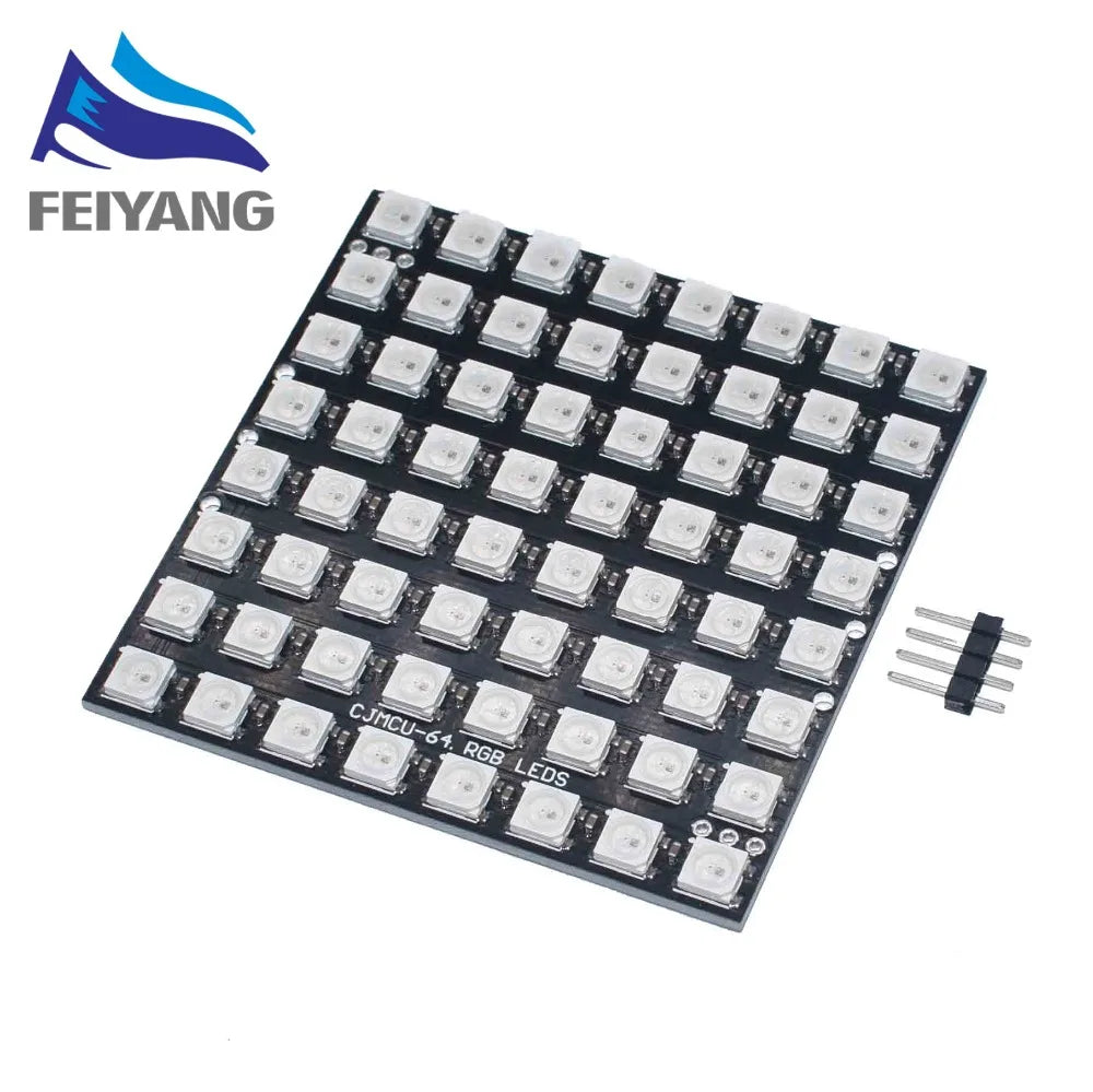 Matrix 8x8 64 DIY GyverLamp WS2812B LED Digital Flexible Individually Addressable Panel Pixel Light Display Board DC5V